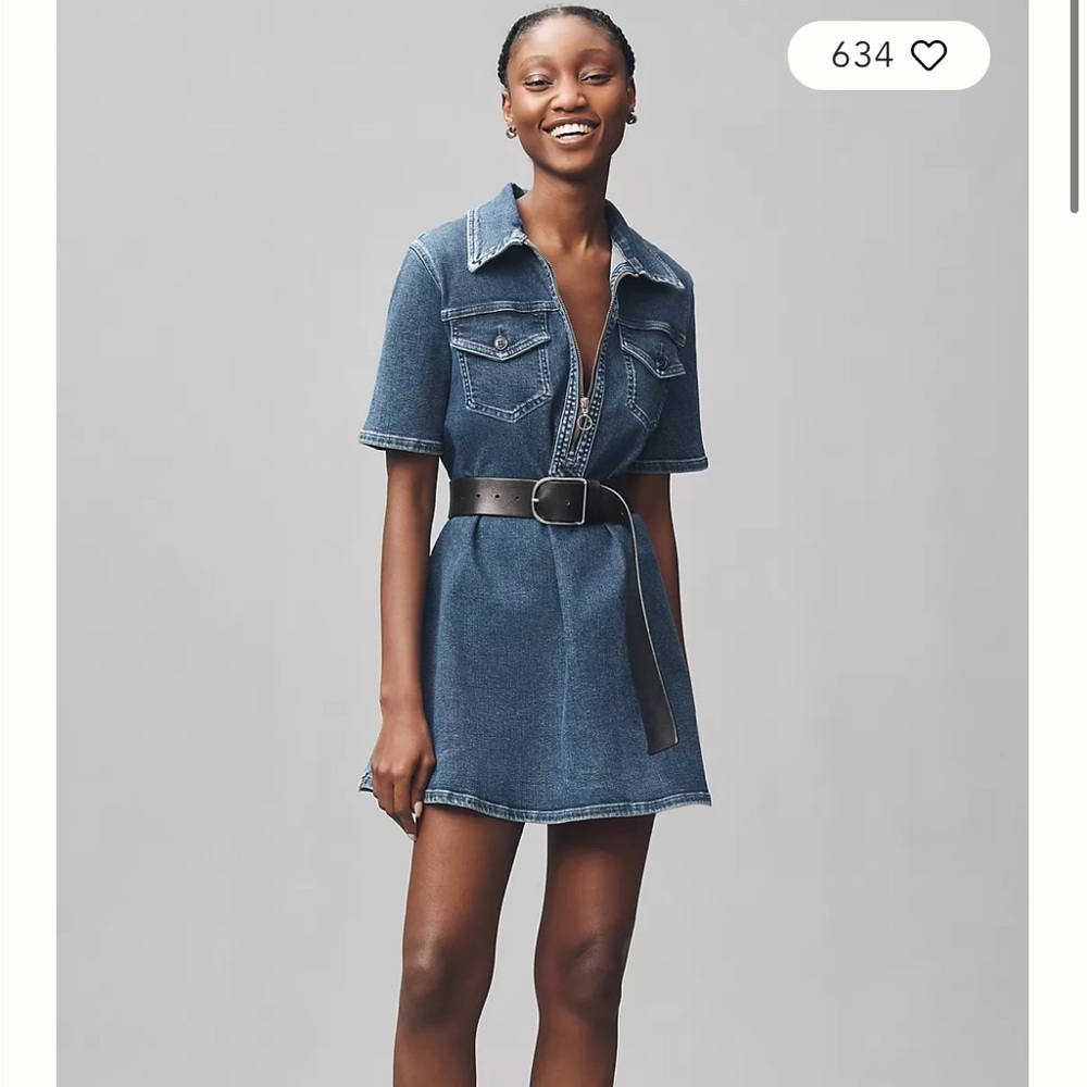 Anthro The Westley Regenerative Cotton Denim Dress by Pilcro